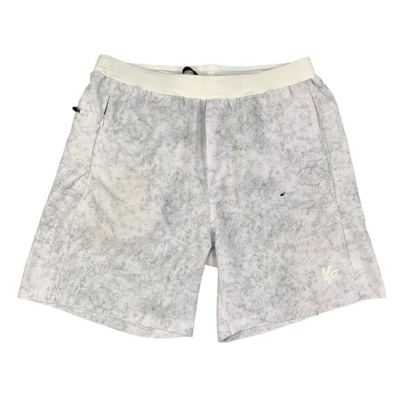 Young LA Short Mens L Large White Grey Stretch Lightweight Drawstring Pocket - Picture 1 of 15